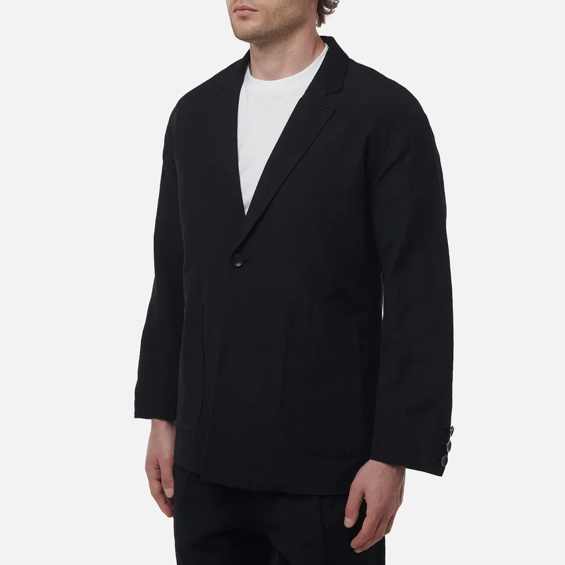 SOPHNET. Мужской пиджак Linen Wool Relax Fit 1 Button Blazer