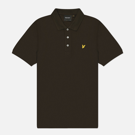 Мужское поло Lyle & Scott Plain Regular Fit, цвет оливковый, размер L