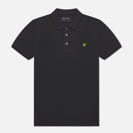 Мужское поло Lyle & Scott Plain Pique Jersey Regular Fit Charcoal Marl