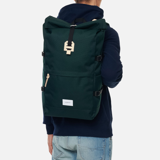 Рюкзак Sandqvist Bernt Dark Green/Natural Leather