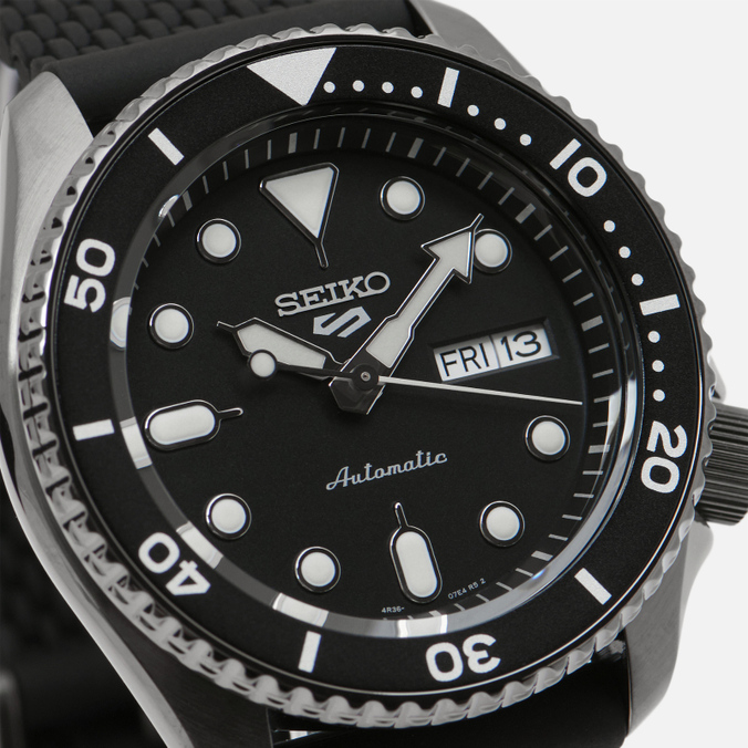 Наручные часы Seiko, цвет чёрный, размер UNI SRPD65K2S SRPD65K2S Seiko 5 Sports - фото 3
