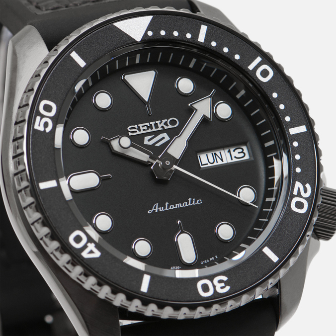 Наручные часы Seiko, цвет чёрный, размер UNI SRPD65K3S SRPD65K3S Seiko 5 Sports - фото 3