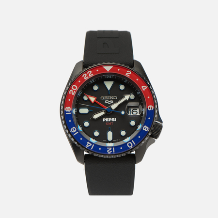 Наручные часы Seiko x Pepsi 5 Sports SSK047K1, цвет чёрный