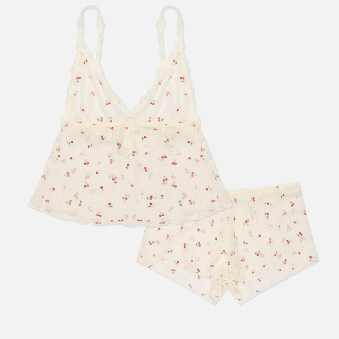 Женский костюм SKIMS Stretch Lace Triangle Cami And Short Set