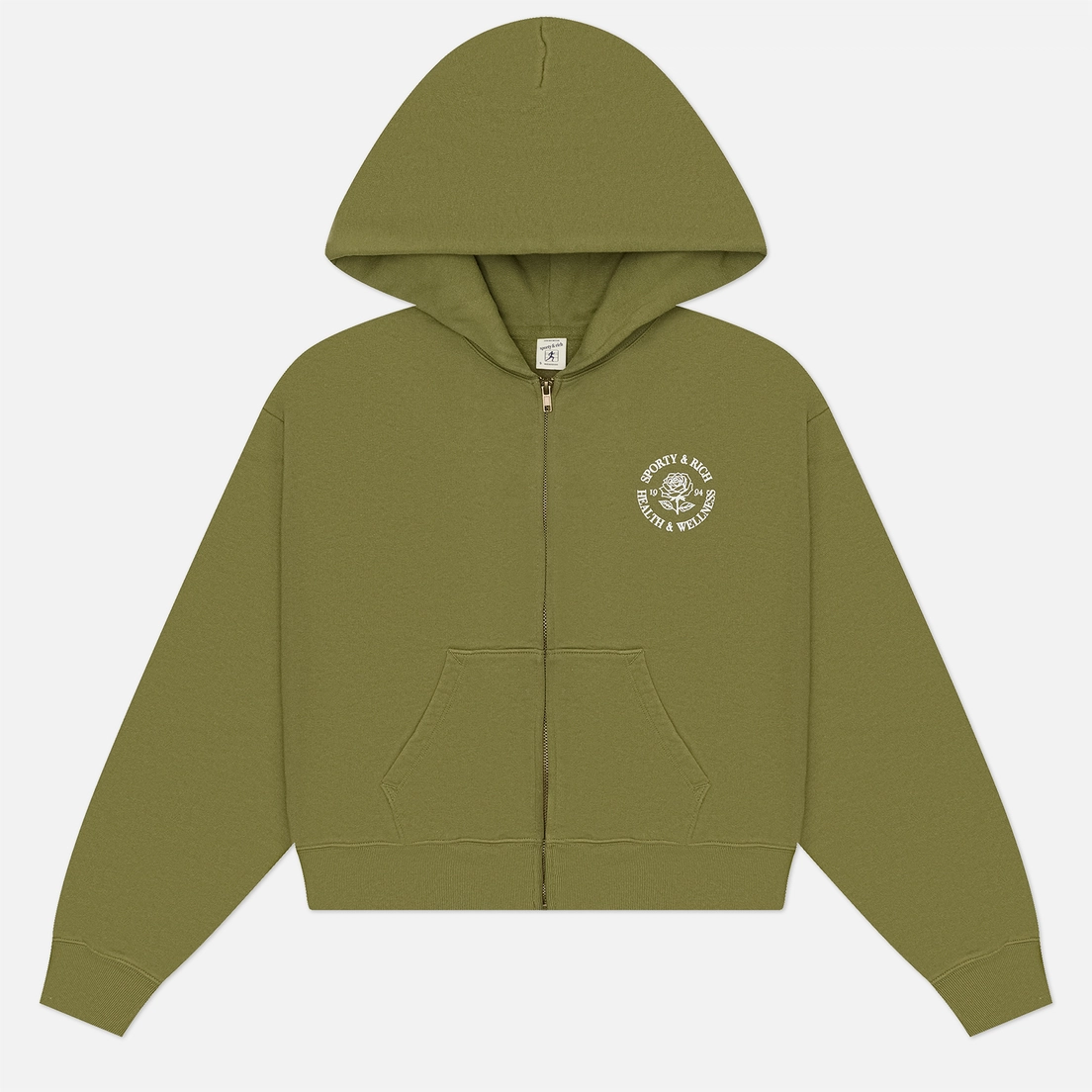 Sporty & Rich Женская толстовка 94 Rose Cropped Zipped Hoodie