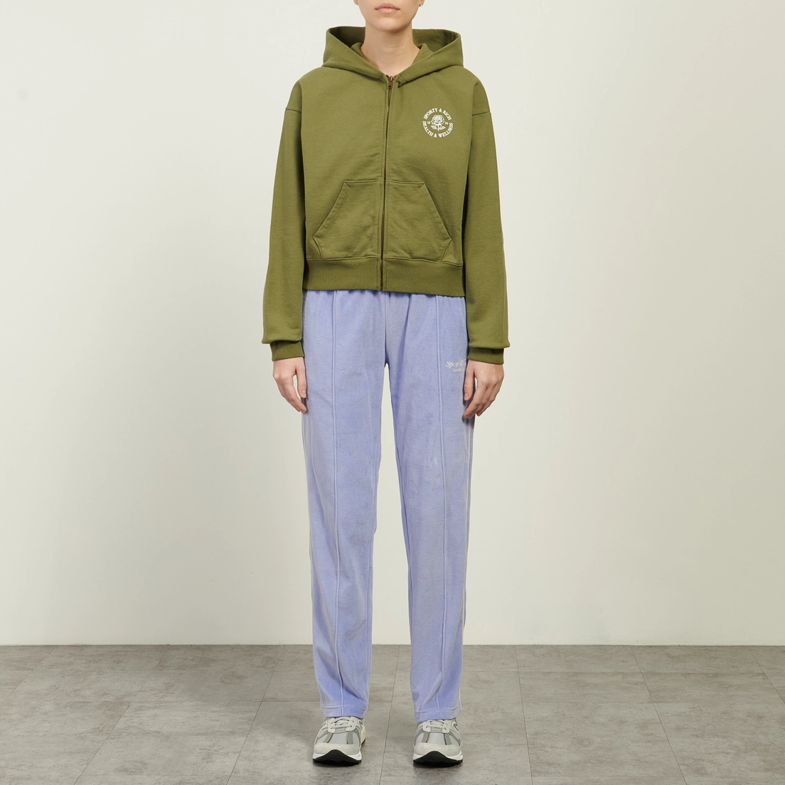 Sporty & Rich Женская толстовка 94 Rose Cropped Zipped Hoodie