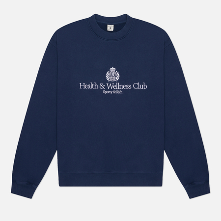 Мужская толстовка Sporty & Rich H&W Crest Embroidered, цвет синий, размер L