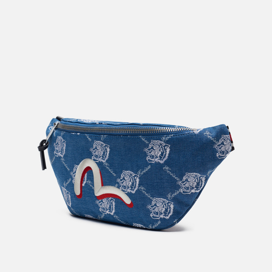 Сумка на пояс Evisu Evergreen Tiger Laser Printed All Over Denim Indigo