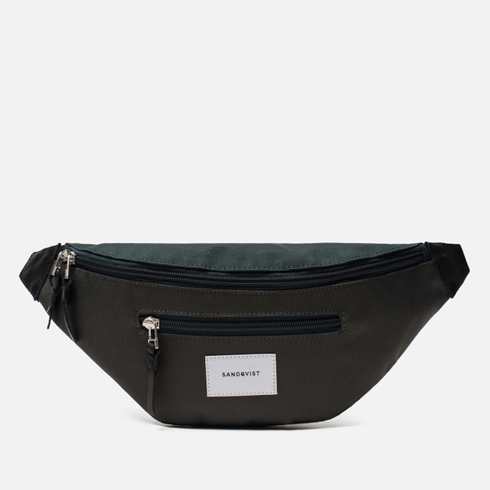 Сумка на пояс Sandqvist Aste 3L Multi Deep Green/Dark Grey/Black Leather