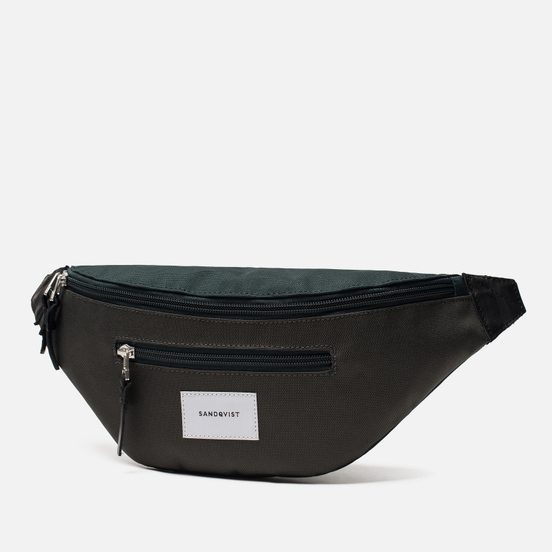 Сумка на пояс Sandqvist Aste 3L Multi Deep Green/Dark Grey/Black Leather