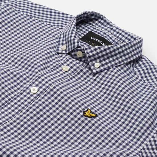 Мужская рубашка Lyle & Scott Gingham Short Sleeve Navy/White