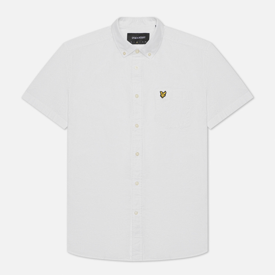 Мужская рубашка Lyle & Scott Light Weight Slub Oxford Short Sleeve White