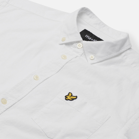Мужская рубашка Lyle & Scott Light Weight Slub Oxford Short Sleeve White