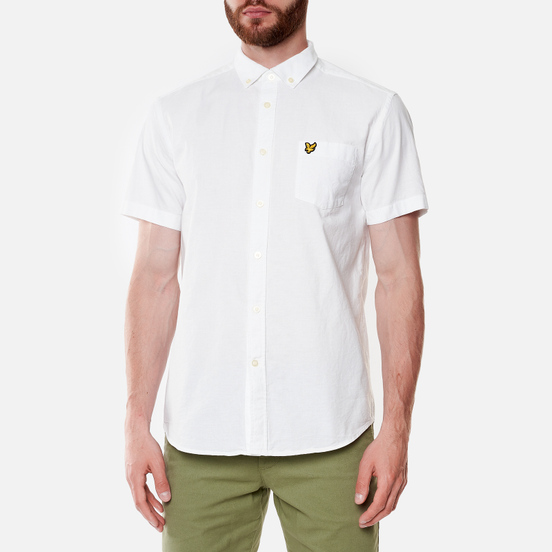 Мужская рубашка Lyle & Scott Light Weight Slub Oxford Short Sleeve White