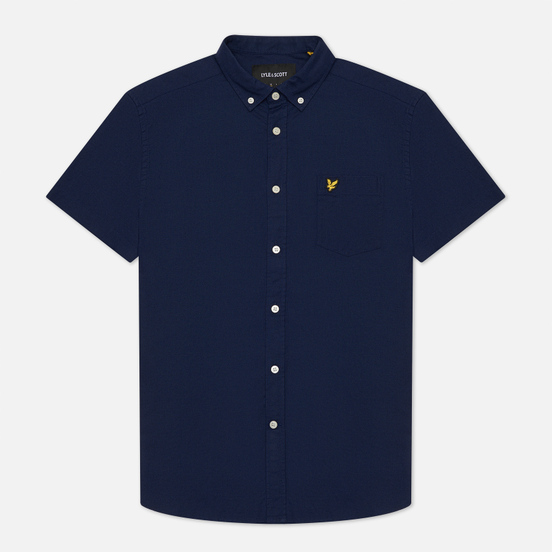 Мужская рубашка Lyle & Scott Light Weight Slub Oxford Short Sleeve Navy