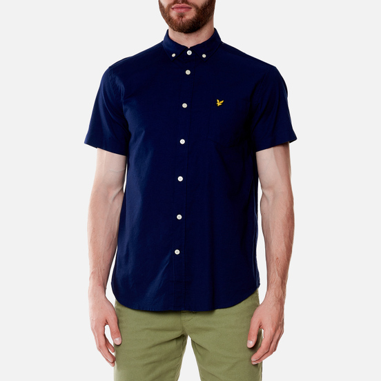 Мужская рубашка Lyle & Scott Light Weight Slub Oxford Short Sleeve Navy