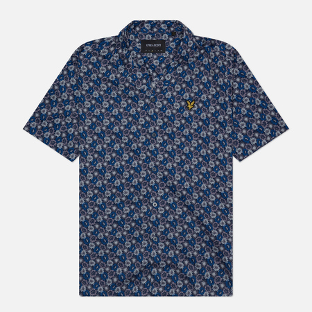  Мужская рубашка Lyle & Scott Floral Print Resort, цвет синий, размер XL