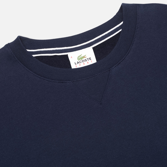 Мужская толстовка Lacoste Sport Crew Neck Solid Fleece Navy Blue