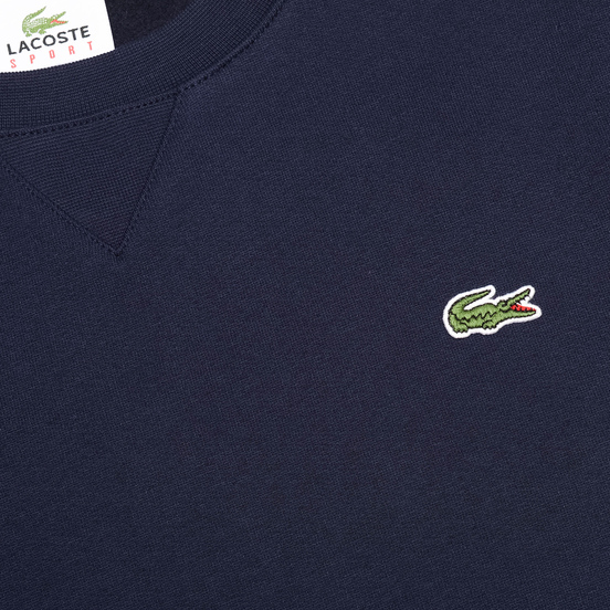 Мужская толстовка Lacoste Sport Crew Neck Solid Fleece Navy Blue