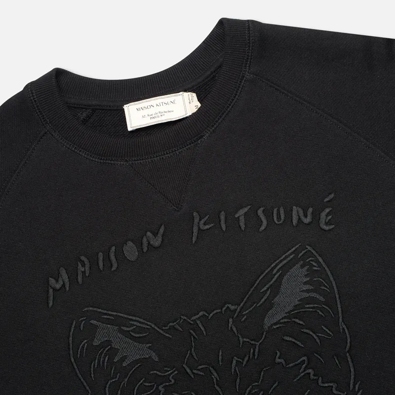 Maison Kitsune Мужская толстовка Crew Neck 3D Fox Embroidery