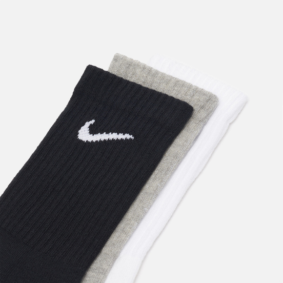 Комплект носков Nike 3-Pack Everyday Cushioned Crew Black/Grey/White