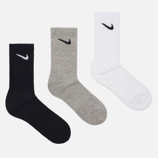 Комплект носков Nike 3-Pack Everyday Cushioned Crew Black/Grey/White