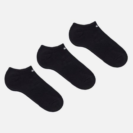 фото Комплект носков nike 3-pack everyday cushioned no-show, цвет чёрный, размер 42-46 eu