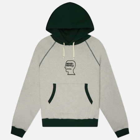Мужская толстовка Brain Dead Fleece Logo Head Raglan Hoodie, цвет серый, размер M