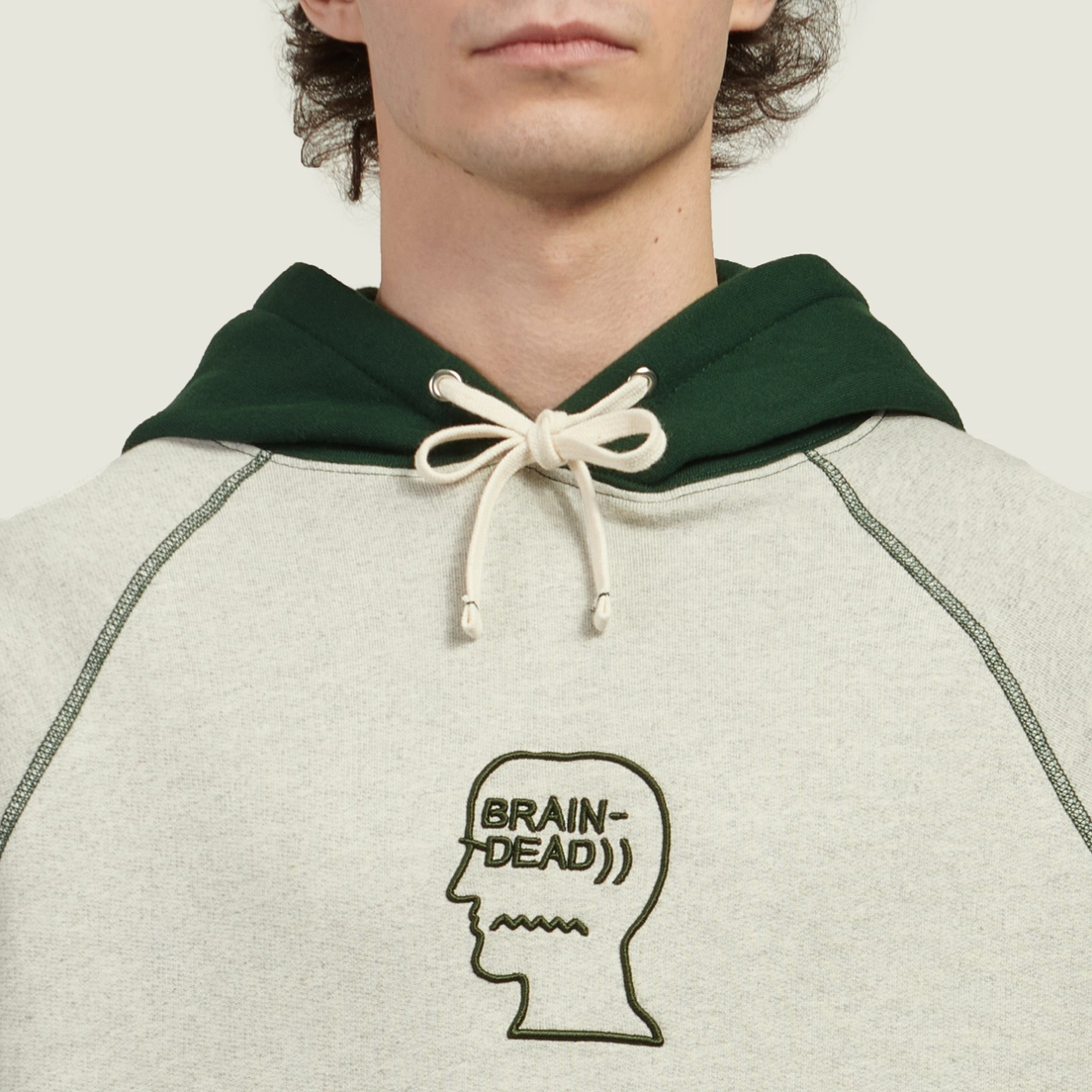 Brain Dead Мужская толстовка Fleece Logo Head Raglan Hoodie