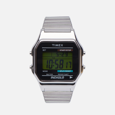 фото Наручные часы timex classic digital t78587, цвет серебряный