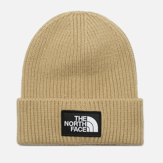 Шапка The North Face Logo Box Cuffed Flax
