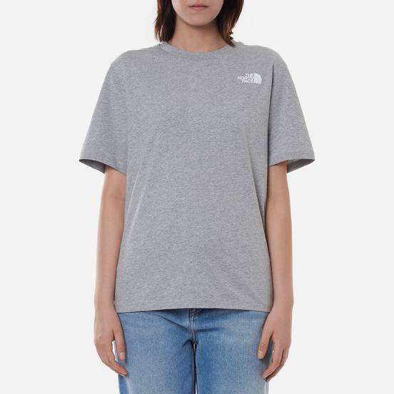 Женская футболка The North Face Boyfriend Redbox TNF Light Grey Heather/TNF Red