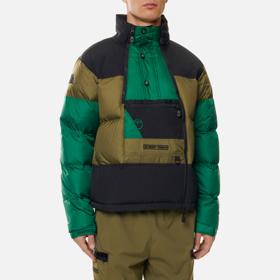 Мужской пуховик The North Face Steep Tech Down Burnt Olive Green/Evergreen/TNF Black