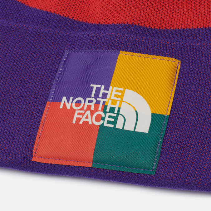 Шапка The North Face, цвет фиолетовый, размер UNI TA5EIWNL4 Color Block Knit Beanie - фото 2
