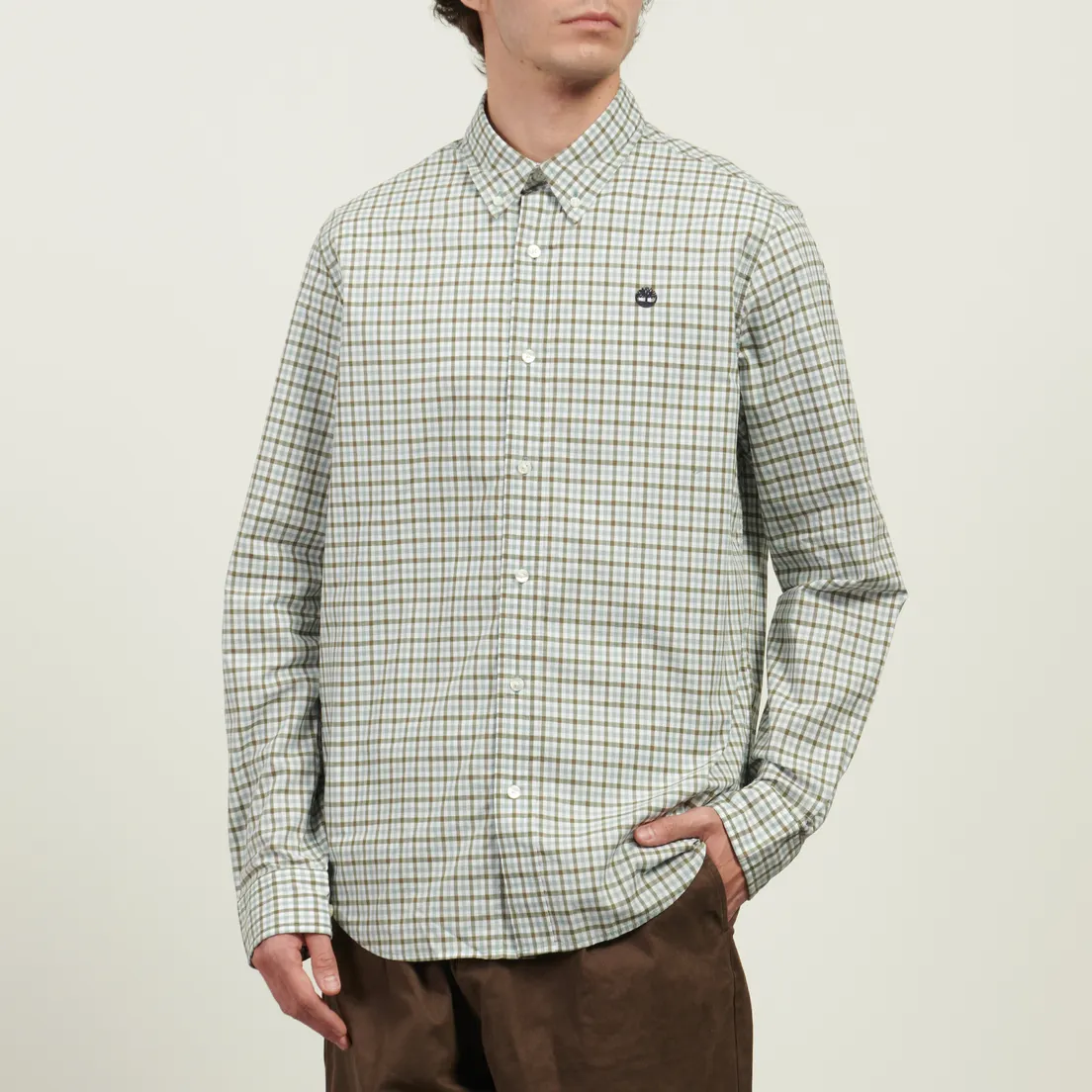 Timberland Мужская рубашка Stretch Poplin Gingham Regular