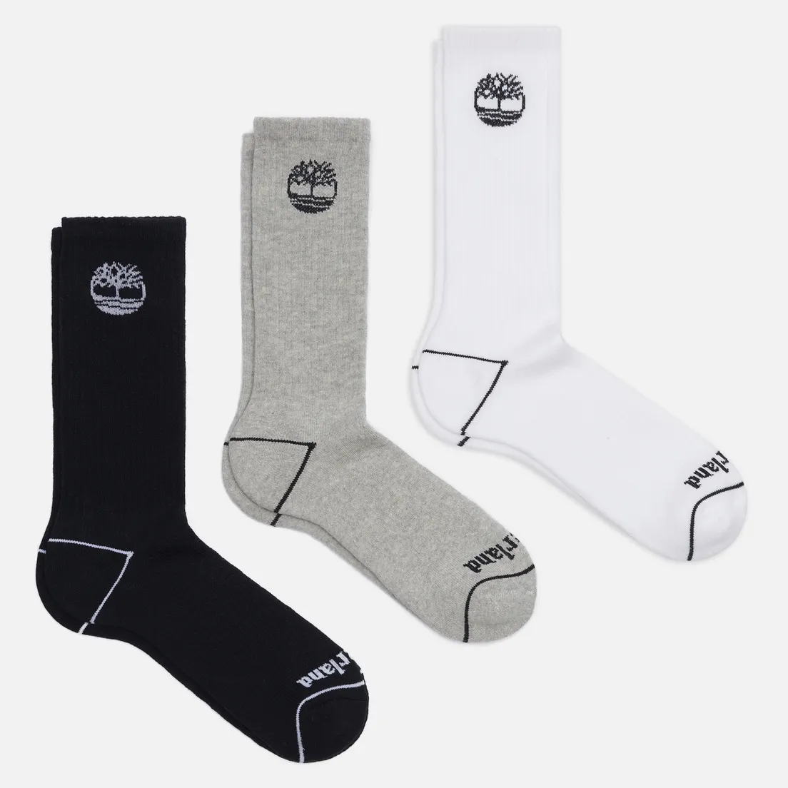 Timberland Комплект носков 3-Pack Bowden Full Cushion Crew Tree Logo