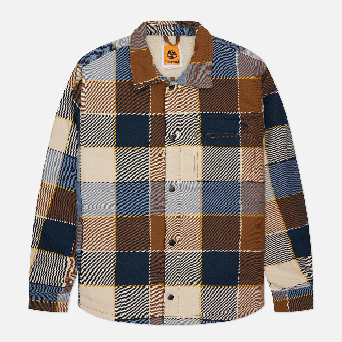 Timberland Мужская демисезонная куртка Sherpa Lined Plaid Overshirt