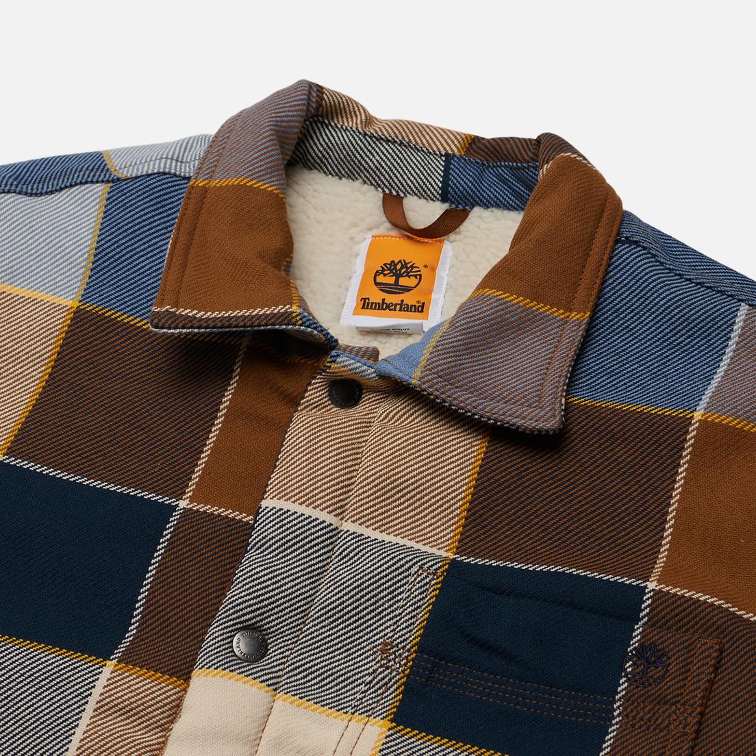 Timberland Мужская демисезонная куртка Sherpa Lined Plaid Overshirt