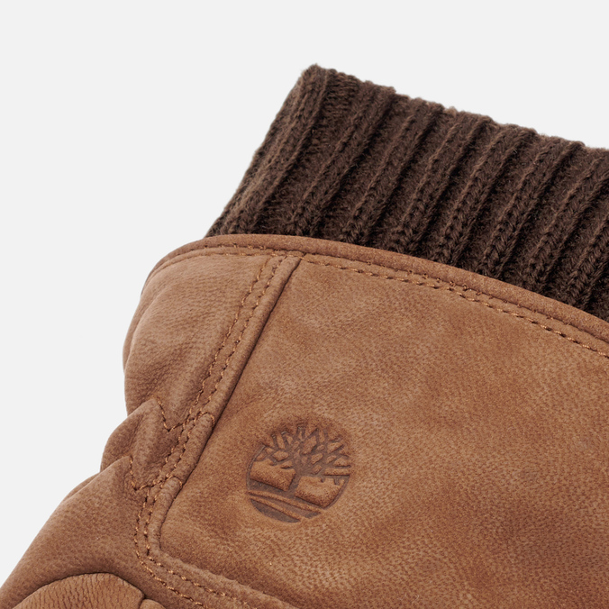 Перчатки Timberland, цвет коричневый, размер S TBLA1F5B-932 Leather Rib Knit Cuff - фото 2