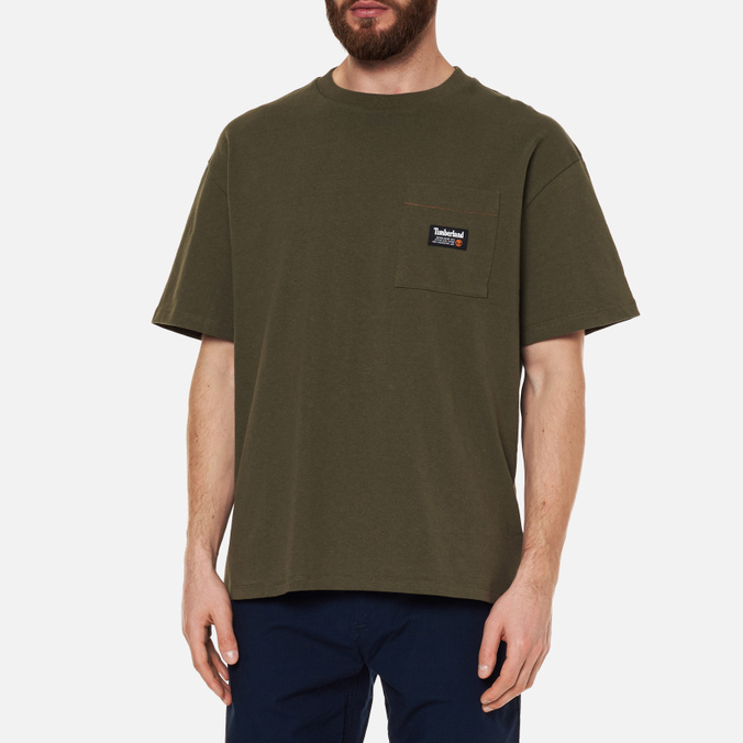 Мужская футболка Timberland, цвет оливковый, размер S TBLA22CV-A58 YC Graphic Relaxed - фото 4