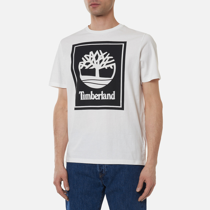 Мужская футболка Timberland, цвет белый, размер S TBLA2AJ1-P54 Stack Logo - фото 3