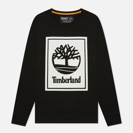 Мужской лонгслив Timberland Stack Logo, цвет чёрный, размер M