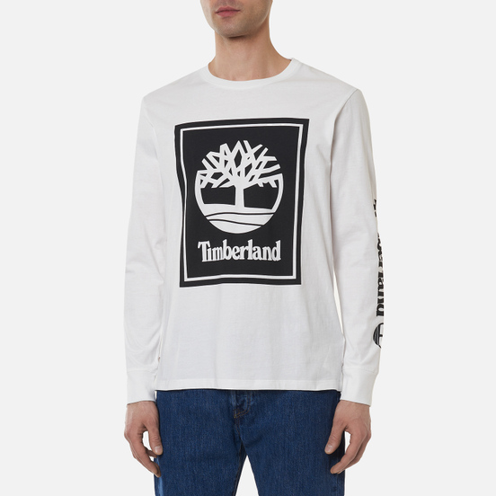 Мужской лонгслив Timberland Stack Logo White/Black