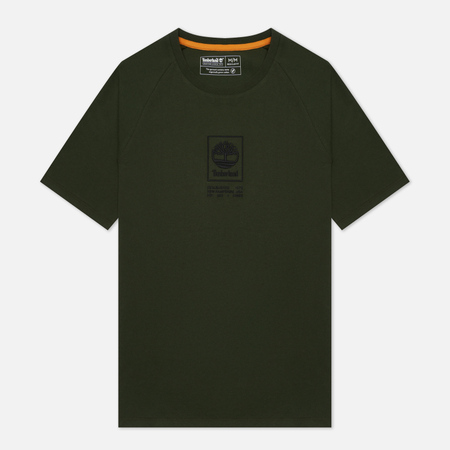 Мужская футболка Timberland SS Heavyweight Stack Logo, цвет зелёный, размер S