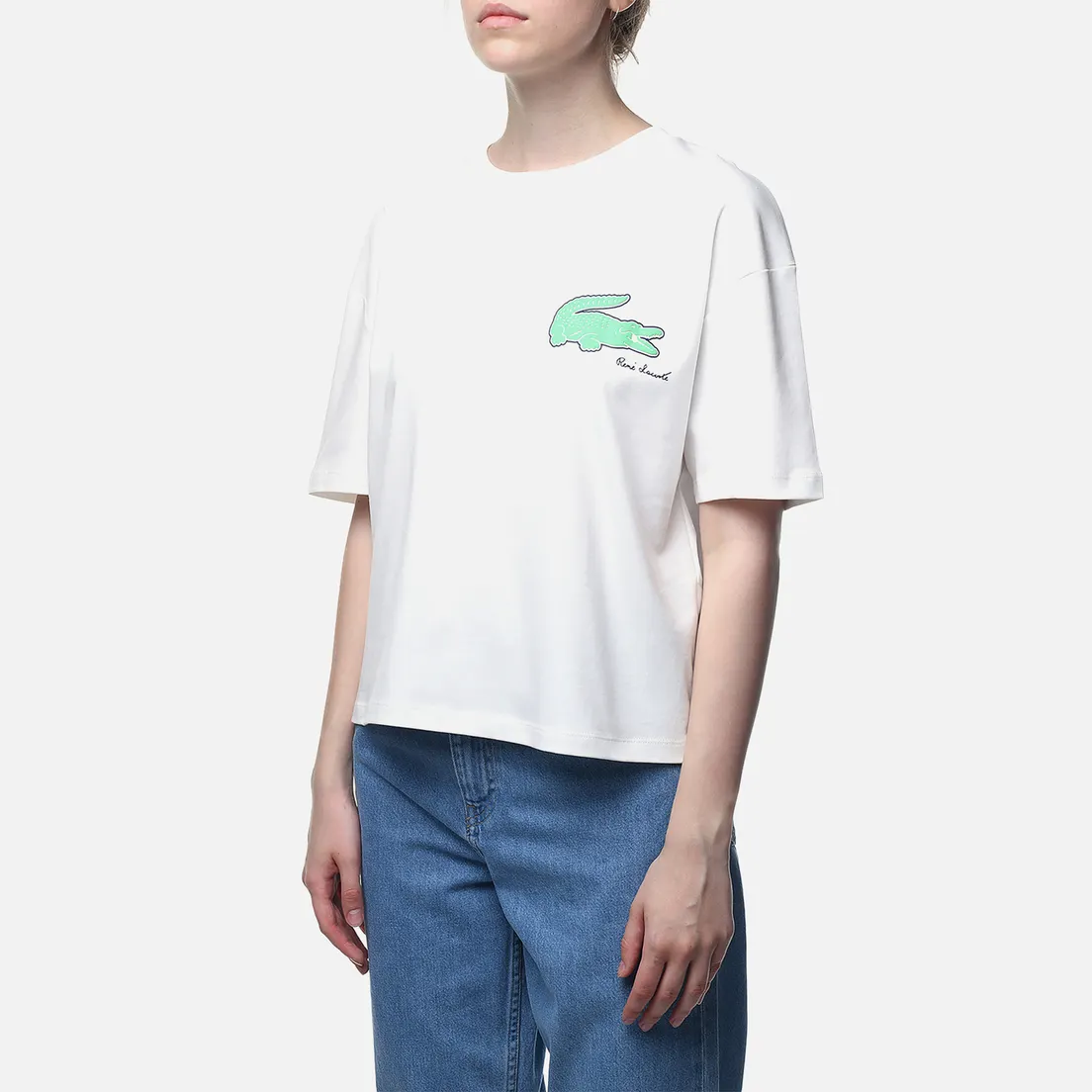 Lacoste Женская футболка Loose Fit Print Crocodile