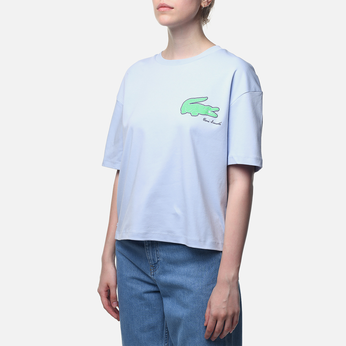 Lacoste Женская футболка Loose Fit Print Crocodile