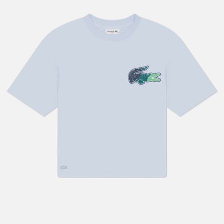 Женская футболка Lacoste Colorful Crocodile Logo, цвет голубой, размер L
