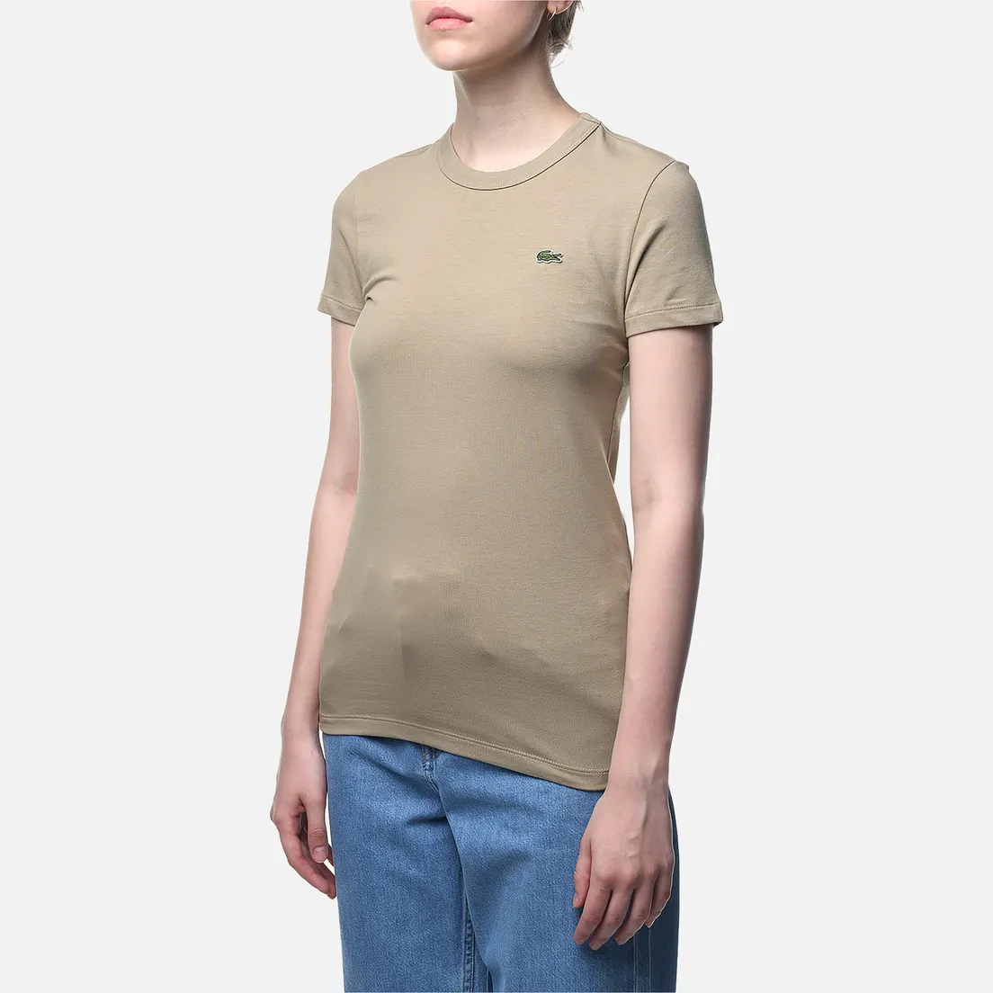 Lacoste Женская футболка Slim Fit Embroidered Crocodile