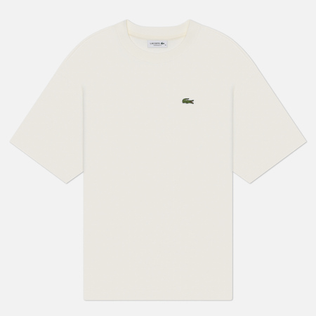Женская футболка Lacoste Oversized Double Face Pique, цвет белый, размер M