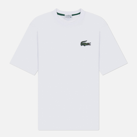 Мужская футболка Lacoste Loose Fit Crocodile Print, цвет белый, размер XL